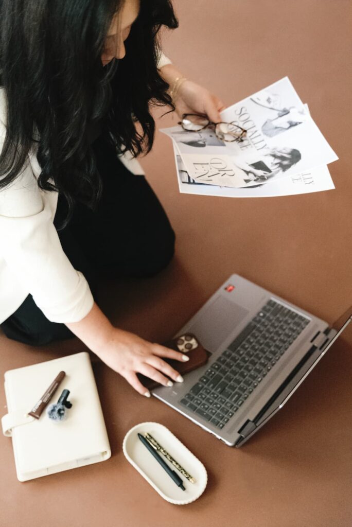 Brand photographer near me working with creative entrepreneur in Fargo studio