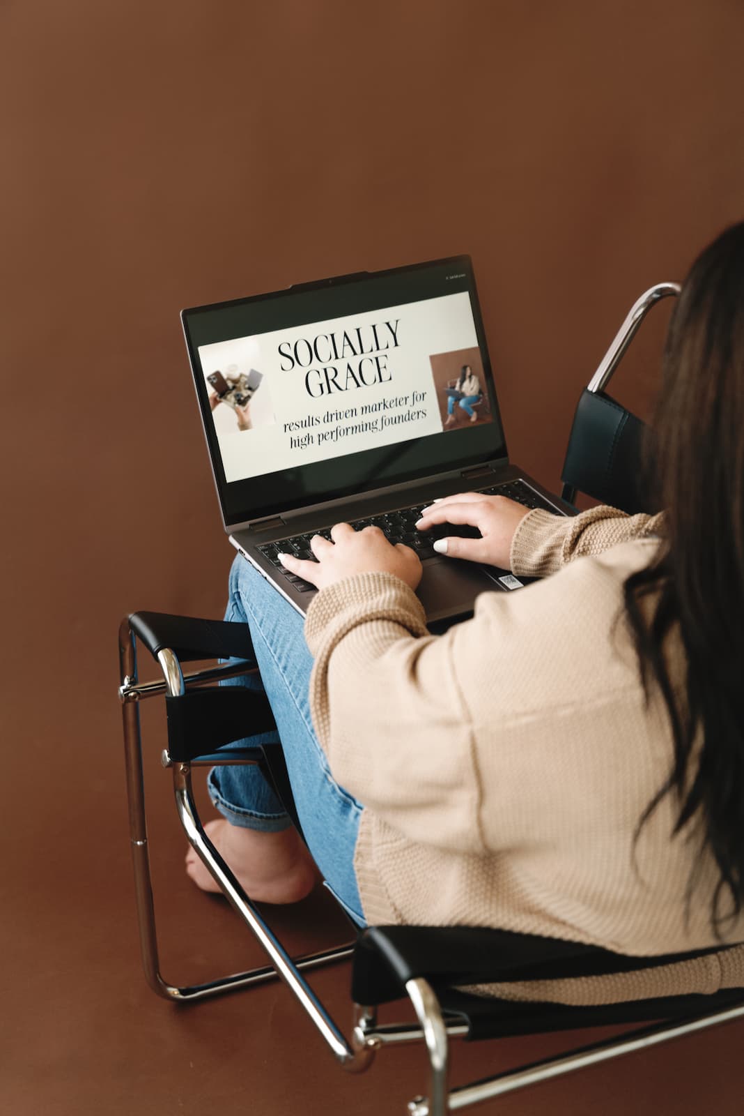 Professional brand photography featured on client’s website homepage design