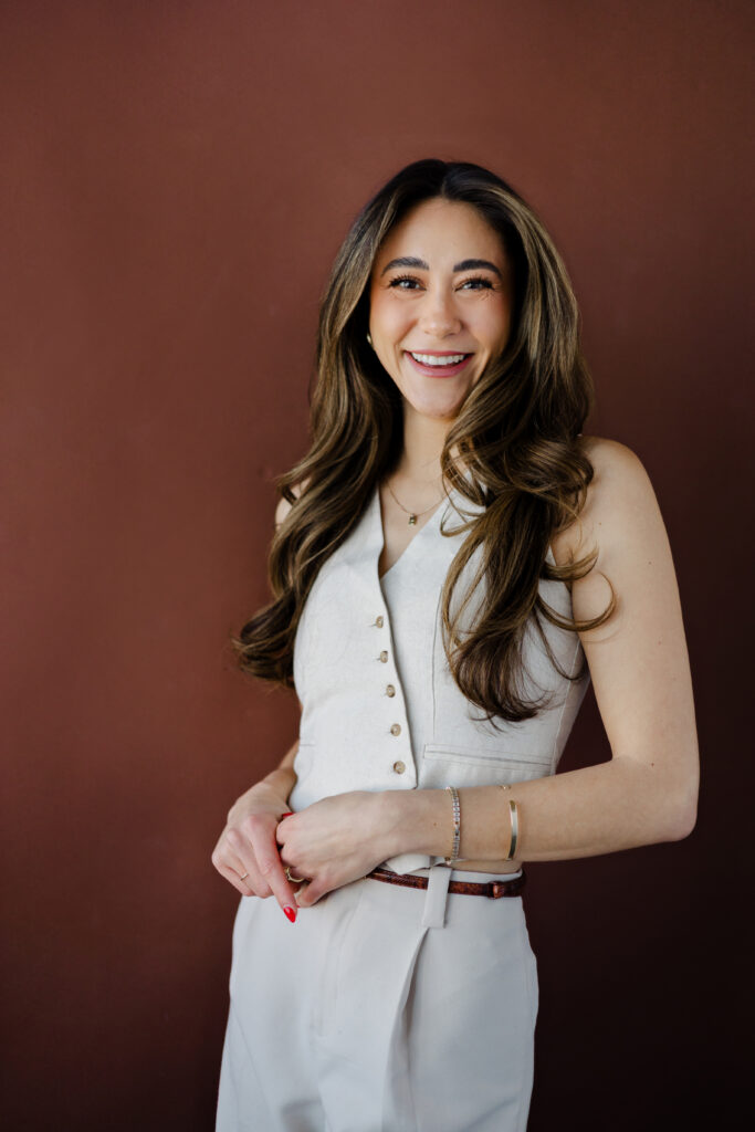 Small business owner during brand refresh session in downtown Fargo studio