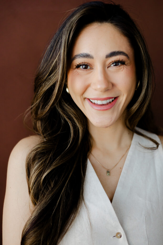 Professional editorial-style brand headshot photographed in downtown Fargo studio